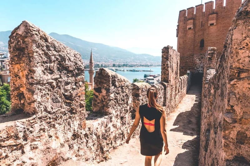 Alanya City Highlights & Sunset Beach BBQ Party - The harbor, Red Tower, and old shipyard