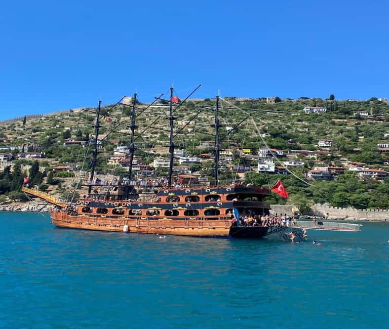 Alanya: Pirate Boat with Lunch and Unlimited Drinks - Three swim stops and the Alanya coast