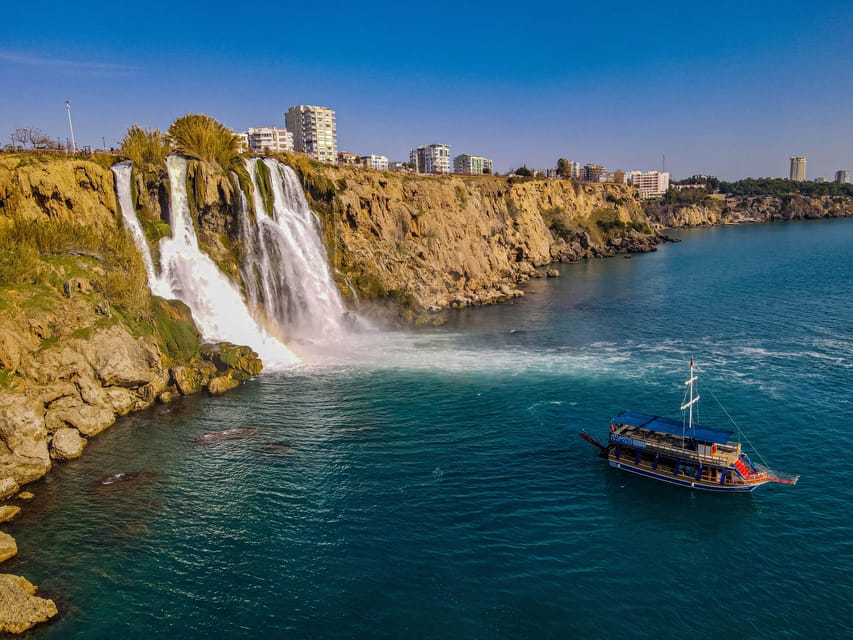 Antalya: Beach & Waterfalls Boat Trip w/ Lunch & Soft Drinks - Karpuzkaldiran Waterfall from the water