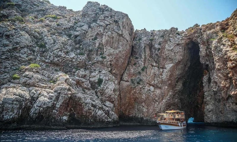Antalya/Kemer: Suluada Boat Tour with Bays & Maldives Beach - Waterfall Bay adds rock formations and a second swim