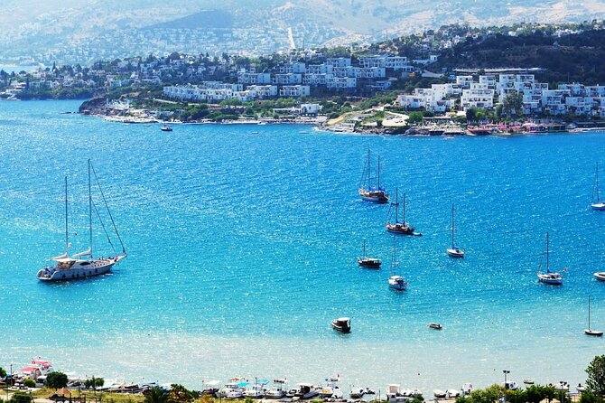 Bodrum Orak Island (Turkish Maldives) Boat Trip - Leaving Halikarnas Port with Bodrum Castle in view