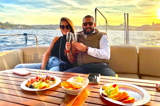 Bosphorus Sunset or Daytime Yacht Cruise with Snacks & Live Guide - Maiden’s Tower and Galata Tower from the water