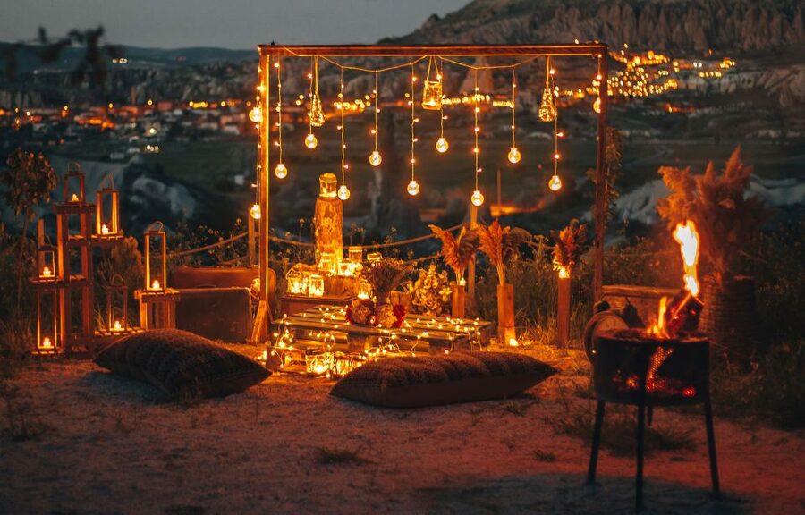 Cappadocia: Romantic Concept Dinner in the Valley - Lanterns, wood, and a table made for photographs