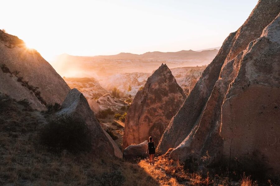Cappadocia: Rose and Red Valley Hiking Tour - Reaching Red Valley for the sunset