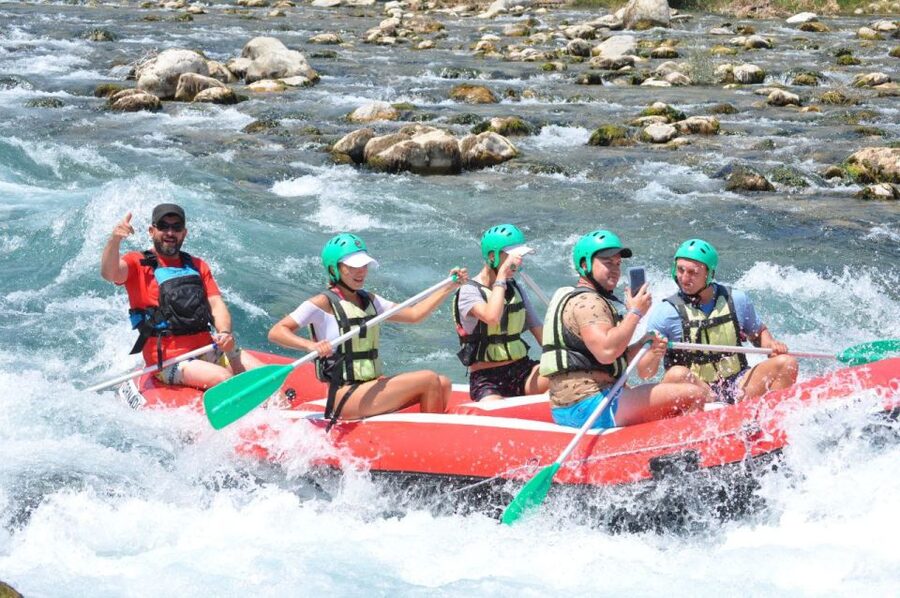City of Side/Alanya: Koprulu Canyon Rafting Tour with Lunch - The halfway break and swimming areas