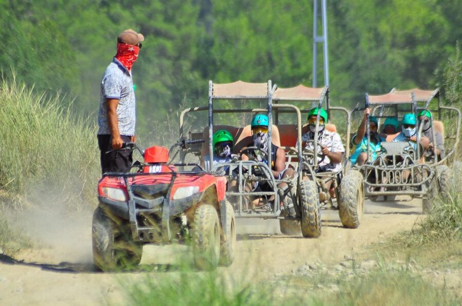 City of Side: Rafting, Zipline, Jeep, Buggy and Quad Combo - Ziplining over the river
