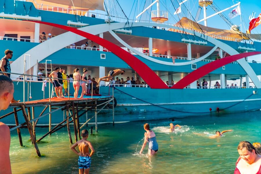 City of Side: Sightseeing Cruise w/ Swim Stops & Foam Party - Lunch on board after the beach stop