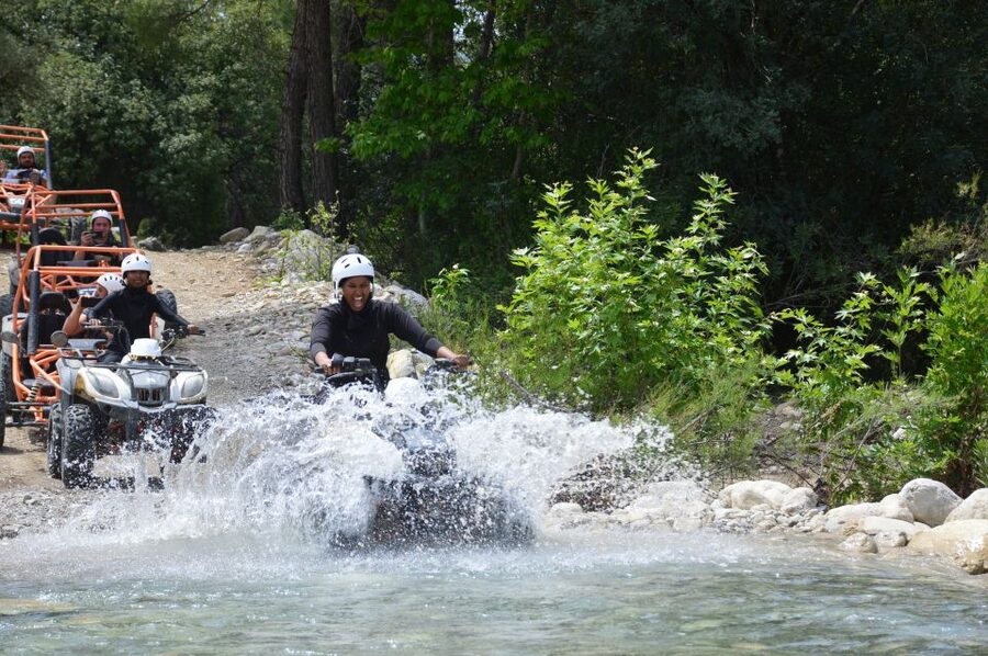From Belek: Fully Combo Zipline, Quad Safari, Rafting, Lunch - Crossing the old Roman bridge