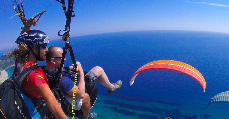 From City of Side: Alanya Tandem Paragliding w/ Beach Visit - Taking off from 700 meters above Alanya