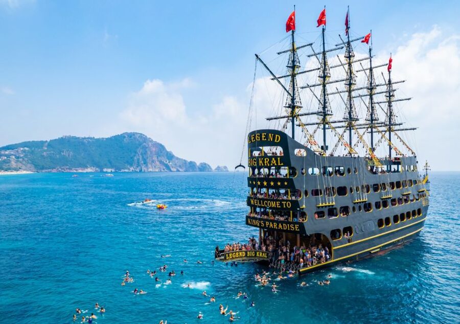 From City of Side and Alanya: Legends and Pirates Yacht Tour - The foam party and final swim