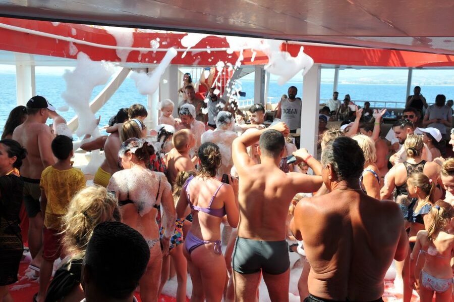 From City of Side: Dolphins Island Boat Trip with Transfer - Swimming in clean blue water