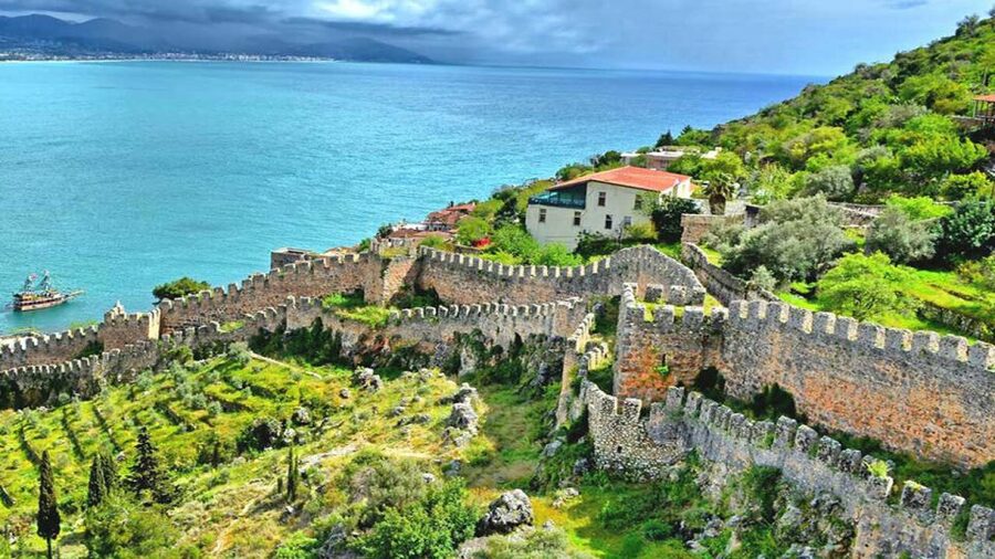 From city of Side: Guided Day Trip to Alanya City - Seeing Alanya from the harbor boat
