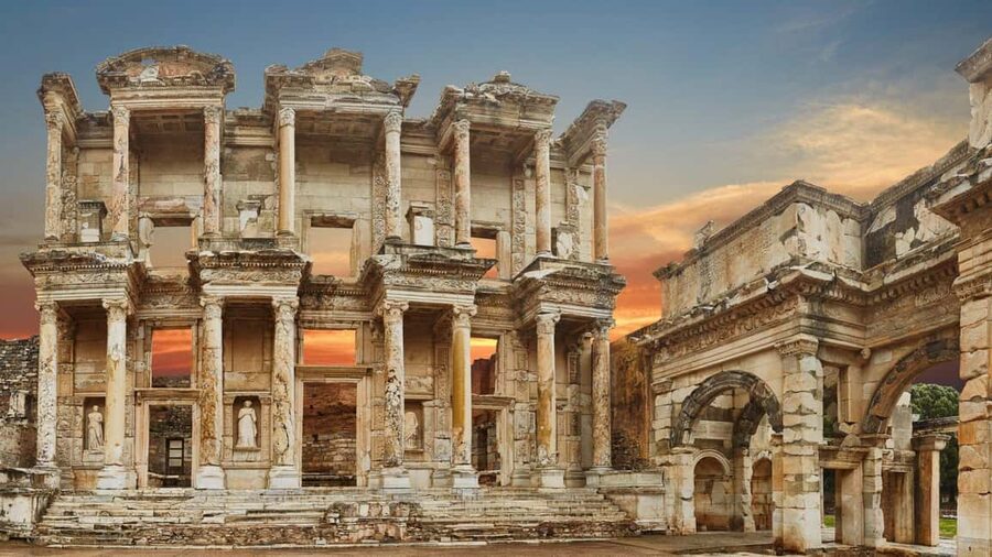 From Istanbul: Ephesus and House of Virgin Mary Day Trip - Walking Ephesus from fountains to the Great Theatre
