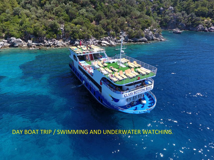 From Marmaris: Day Trip by Glass Bottom Semi Submarine - Green Sea Bay and Paradise Island Bay