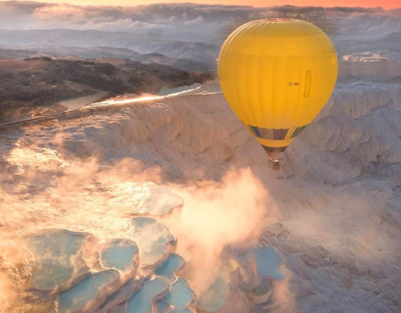 From Marmaris: Pamukkale Balloon Flight Day Trip with Lunch - Cotton Castle, thermal pools, and slippery stone