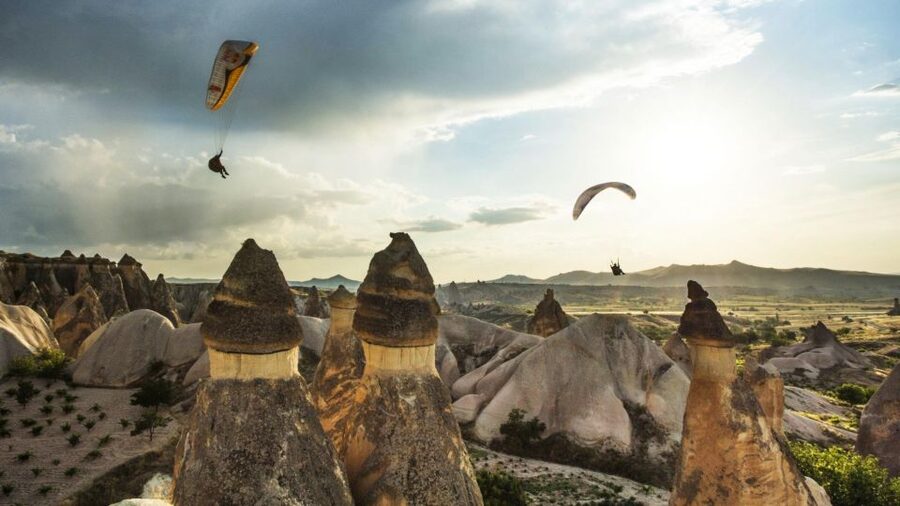 From Urgüp/Göreme: Cappadocia Tandem Paragliding & Transfer - The take-off: a short rush, then open air