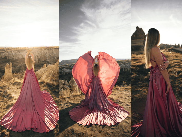 Göreme: Cappadocia Satin Flying Dress Rental - The photographer is not part of the $24 price