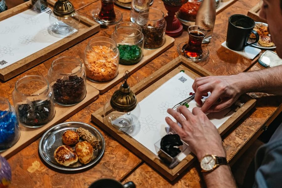 Istanbul:Original Turkish Mosaic Lamp Workshop w/ Snacks - Final assembly and taking the lamp home