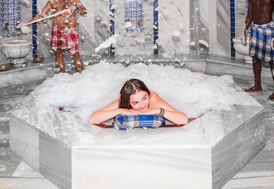 Istanbul: VIP Turkish Bath & Free Transfers - Foam massage brings the theatrical touch
