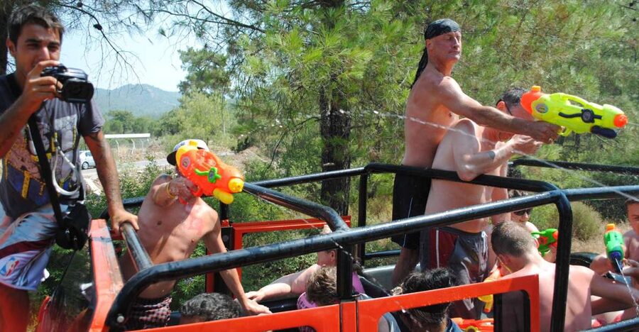 Marmaris Jeep Safari Water Fight, Colour and Foam Party - The Hisarönü off-road route