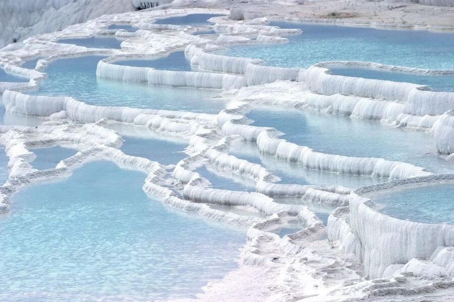 Marmaris: Pamukkale, Hot Spring, Travertines Tour with Lunch - Hierapolis: the ancient city above Pamukkale