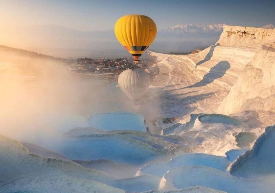 Pamukkale: Hot Air Balloon Flight with Flight Certificate - Watching the balloon prepare for takeoff