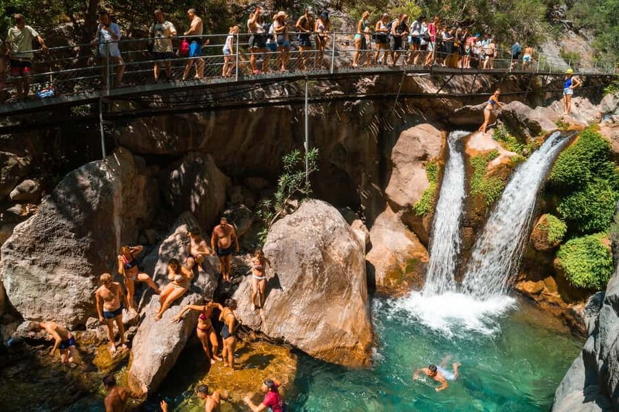 Sapadere Tour with Dimçay Lunch, Cave, Tropical Fruit Garden - The water fights and the group atmosphere